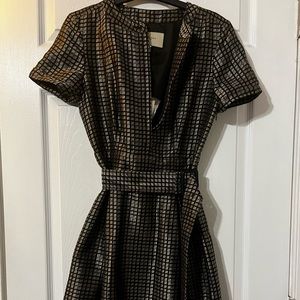 Metallic checkered Burberry office dress
